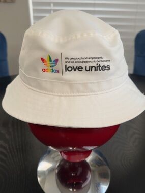 Adidas White "Love Unites" Bucket Hat